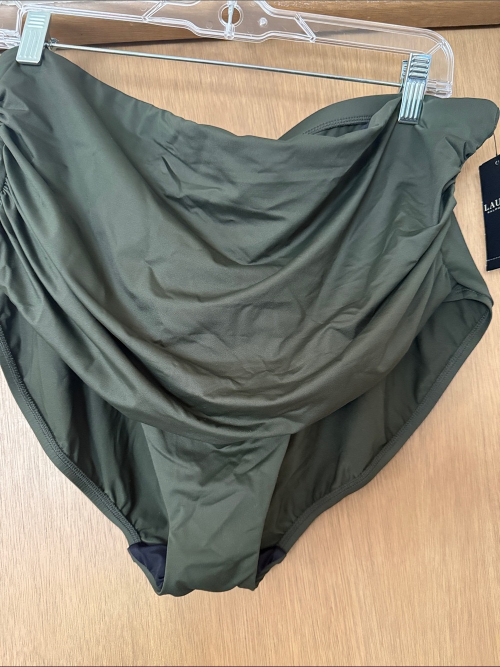 Lauren Ralph Lauren Olive Green Puffer-Style Swim Bottoms